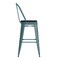 Emma and Oliver Nova Distressed Metal Stools with Backs and Polystyrene Seats for Indoor/Outdoor Use